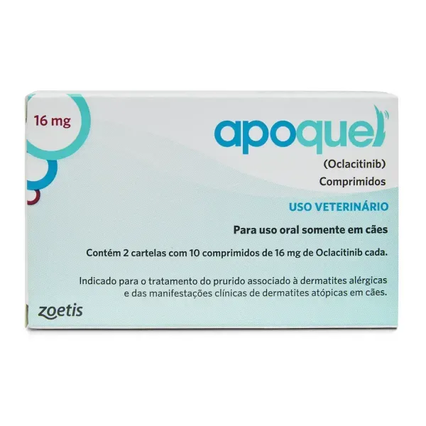 Apoquel 16 mg - Tratamento para coceira em Cães 20 comprimidos